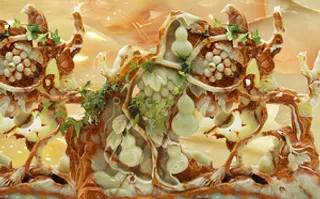 雕塑玉雕背景风景