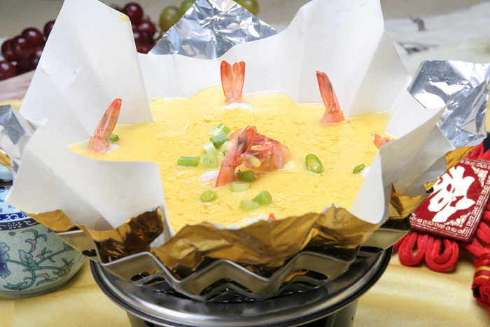 蛋黄鲜虾豆腐 22元