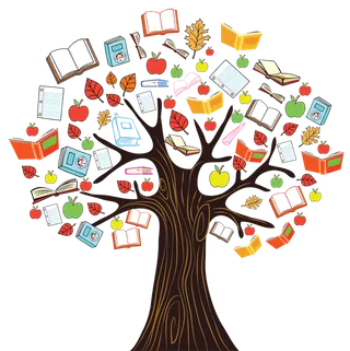 知识树木本子卡通书本褐色少儿兴趣班素材