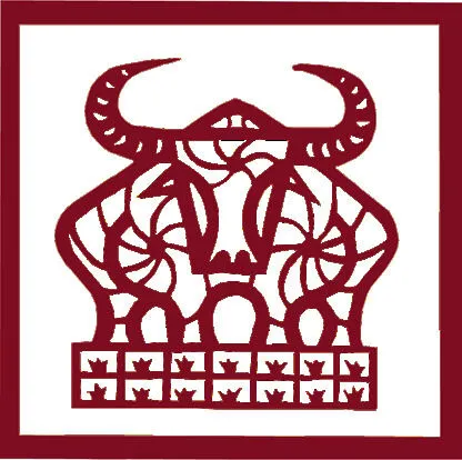 剪纸牛年素材psd模版下载