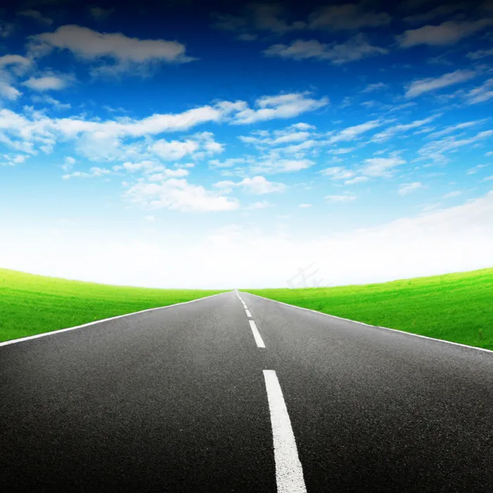 高清公路草地图片下载