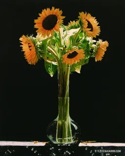 静物向日葵花卉油画