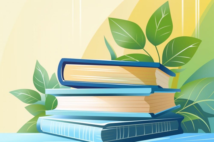 黄绿色清新渐变书籍背景