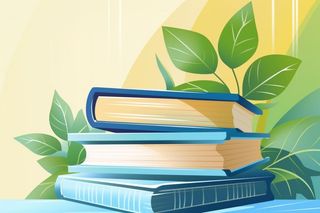 黄绿色清新渐变书籍背景