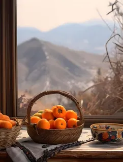 水果田园山脉背景