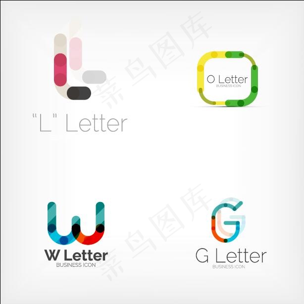 生活字母图标ai矢量模版下载