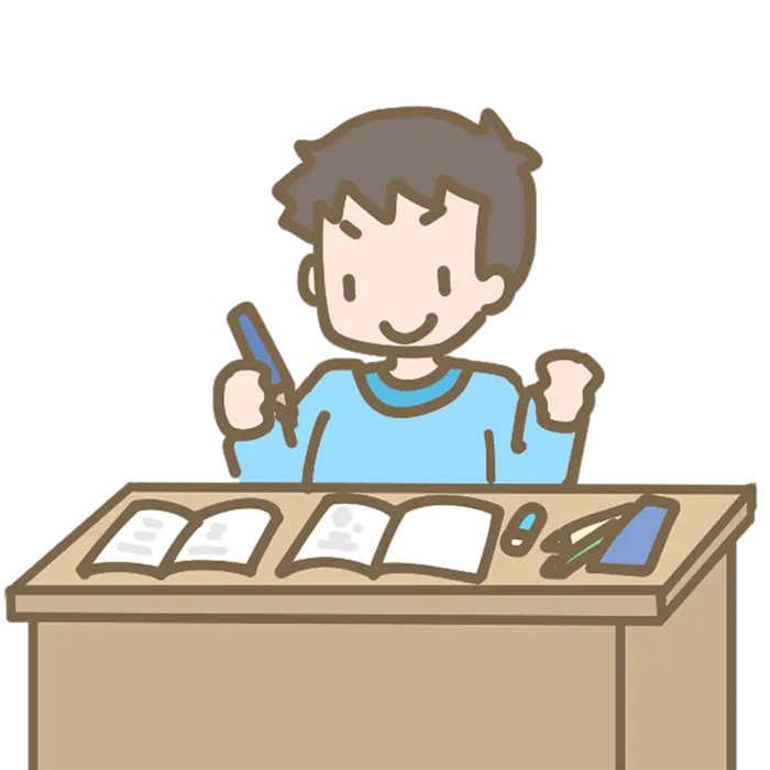 写作业男孩卡通简笔少儿兴趣班