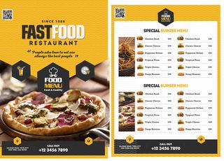 设计英文食物菜单素材