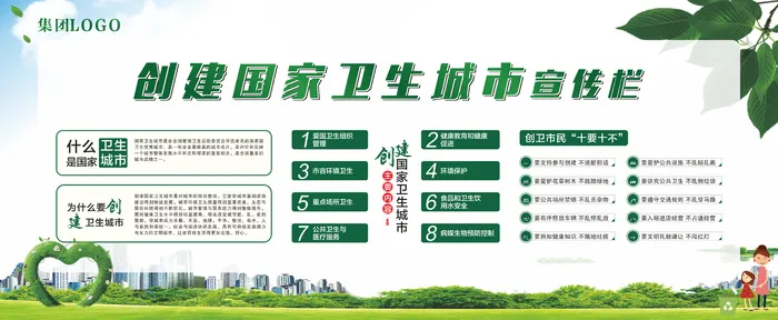 创建卫生城市宣传栏cdr矢量模版下载
