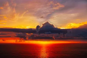 日落,海,天空,云,黄昏,暮光之城,海景,地平线,日落的时候,海洋