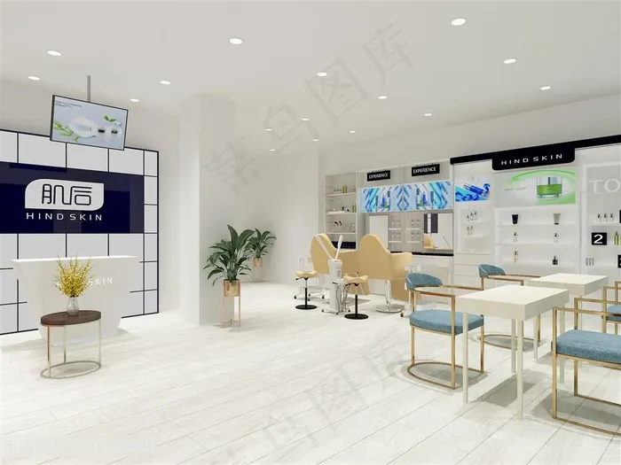 肌后美妆共享店铺3D设计图肌后云南德宏店