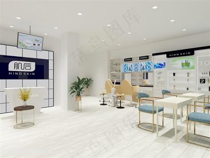肌后美妆共享店铺3D设计图肌后云南德宏店