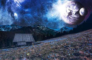 元宇宙世界天空背景墙风景