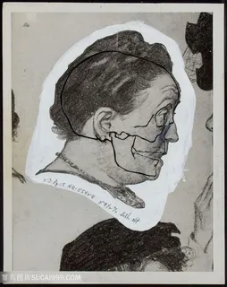 诺曼 · 洛克威尔手绘黑白妇女装饰画