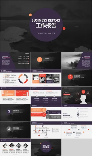 商务报告工作汇报PPT模板