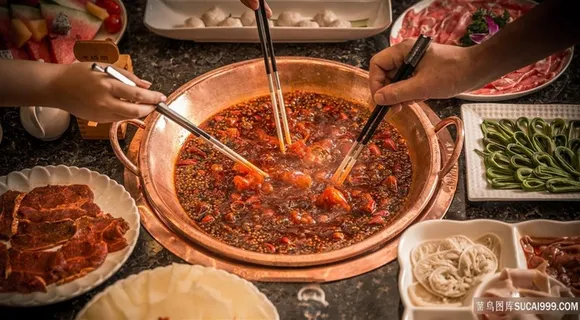 麻辣四川火锅中华美食图片