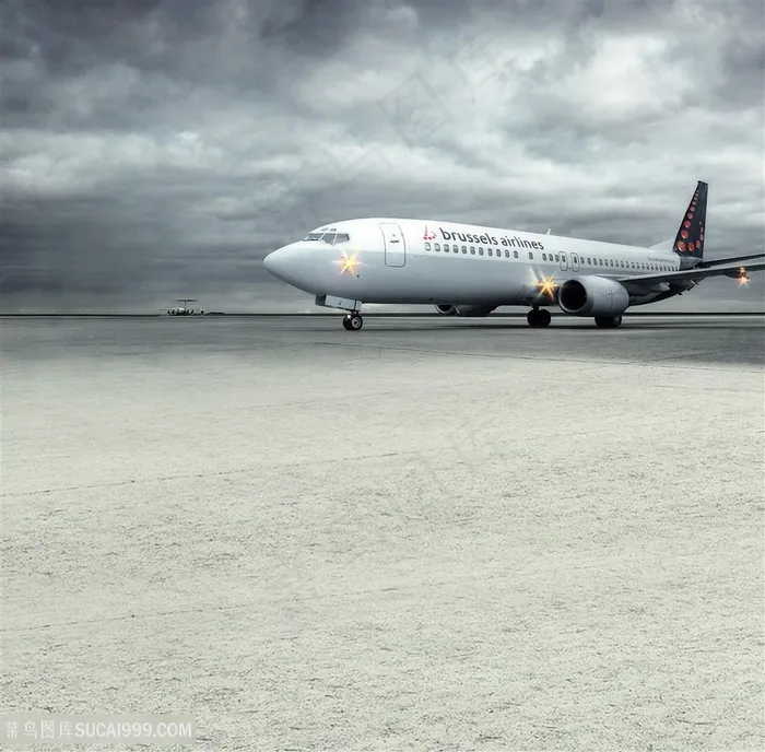 飞机起飞风景画婚纱背景大图