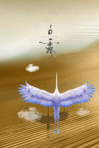 创意中国风白露传统节气海报