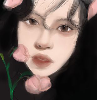 人物手绘厚涂插画美女图片