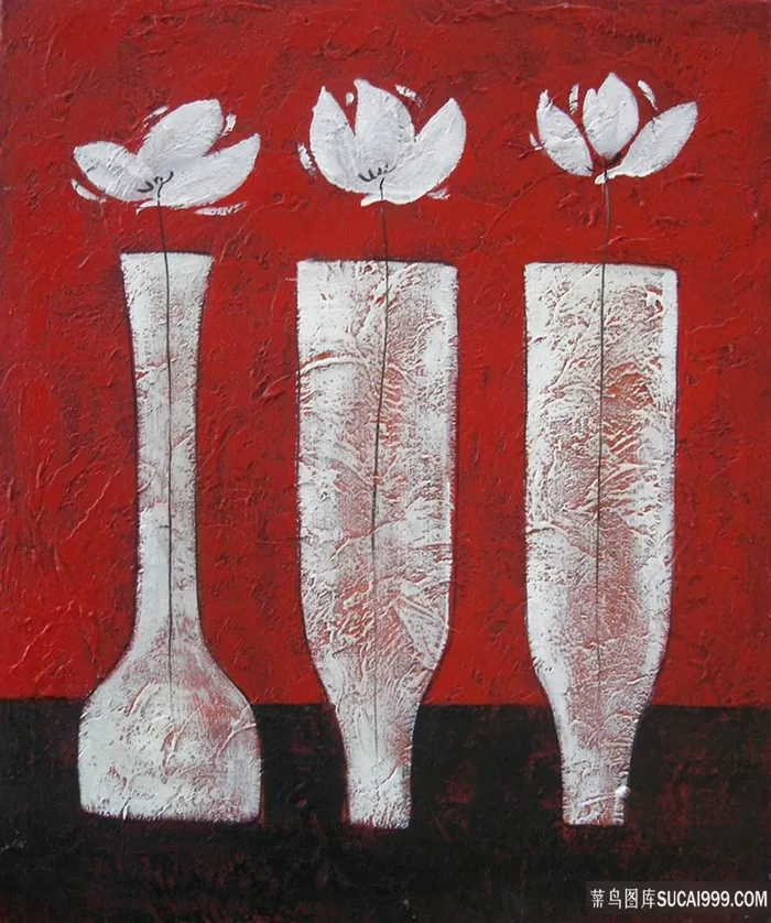 唯美花卉花瓶静物油画装饰画