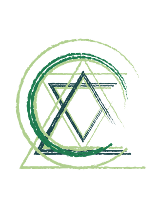 绿色几何画册插画免抠元素