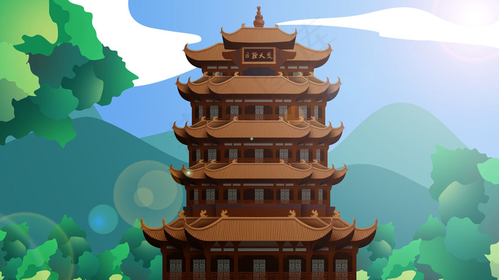 古风建筑插画