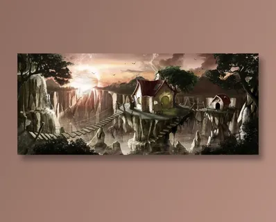 山谷小屋唯美意境图片