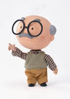 戴眼镜的爷爷卡通图片