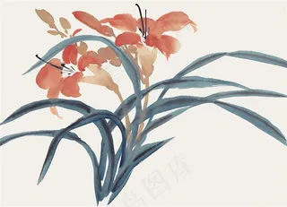 花卉工笔国画摄影图片