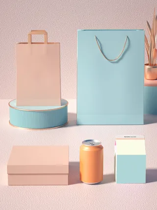 VI样机贴图包装盒logo样机