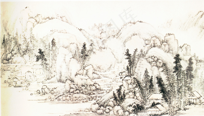 水墨山水素材 水墨 水墨画 水墨山河 水墨 