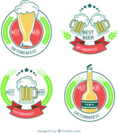 免抠创意啤酒节标签