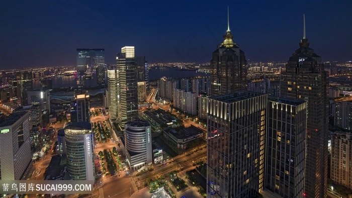 苏州 地标  黑金   夜景