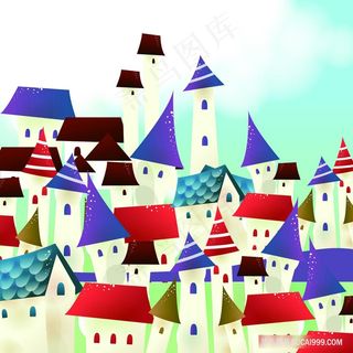 水彩房子高清插画