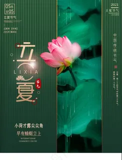 简约风二十四节气立夏节气摄影图海报