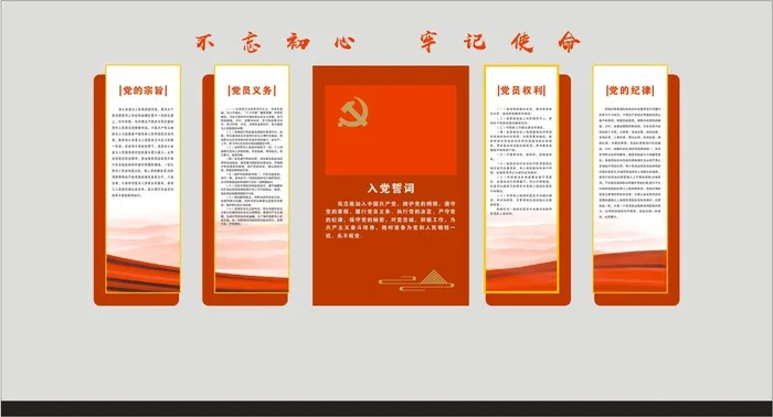 党建文化墙 入党誓词cdr矢量模版下载