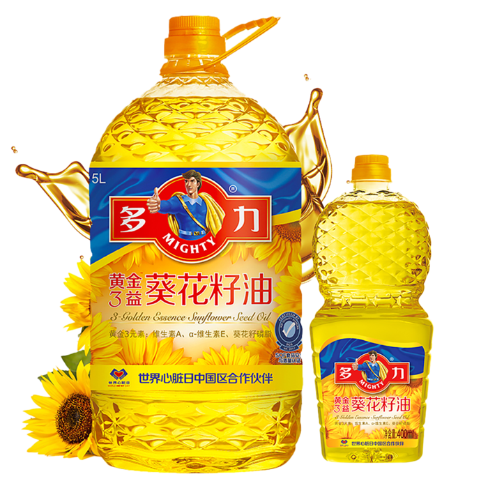 多力葵花油5升超市商品白底图免抠实物摄影png格式图片透明底