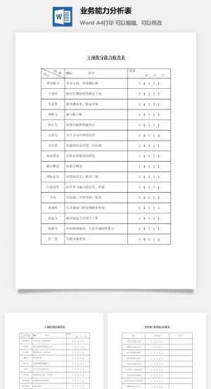 业务能力分析表word模板