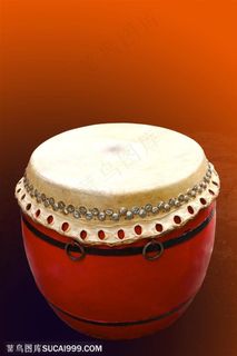 民俗风情-摆放着的锣鼓特写