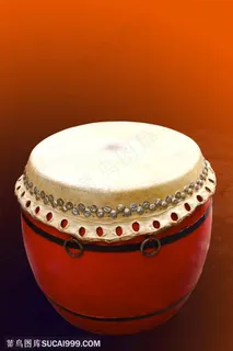 民俗风情-摆放着的锣鼓特写