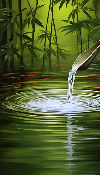 竹子滴水意境淡雅背景