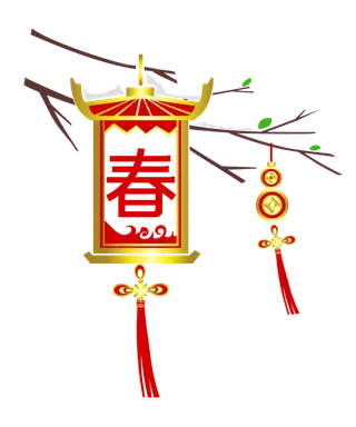 卡通手绘灯笼中秋节元宵节花灯新年海报元素PNG免扣PS素材