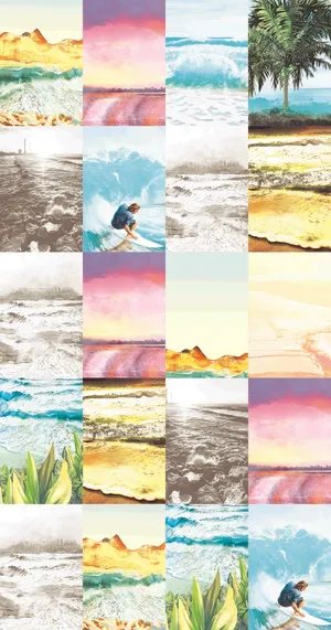 数码印花滨海风格拼接