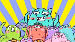 卡通涂鸦街头彩色墙绘壁纸插画儿童创意嘻哈漫画图集AI素材