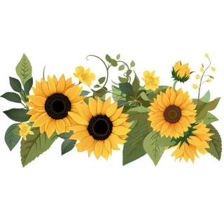 手绘向日葵黄色