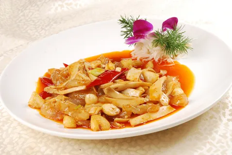 川菜湘菜高清菜谱 大蒜烧蹄筋 川菜湘菜高清菜谱 大蒜烧蹄筋