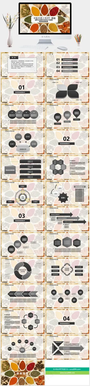 中药中医治病PPT模板ppt模版