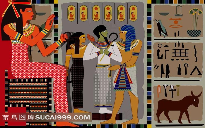 埃及法老插画素材