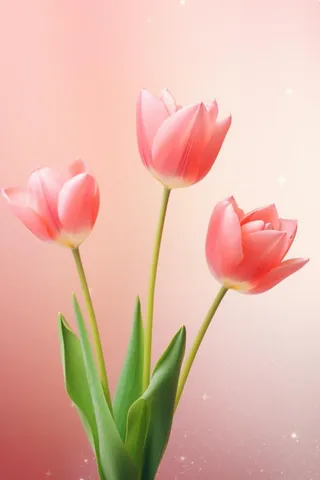 粉色清新郁金香鲜花背景