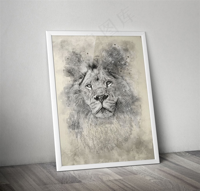 雄狮数码手绘无框装饰画
